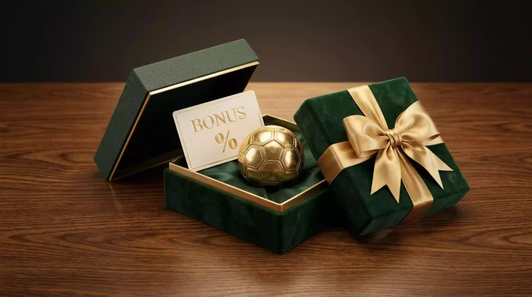 DFB-Pokal Bonus und Freebets 2026 – Geschenkbox mit goldenem Fußball und Bonussymbol