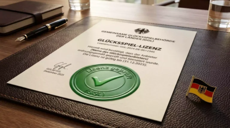 GGL-Lizenz – Offizielles Siegel mit Häkchen symbolisiert legale Wettanbieter in Deutschland